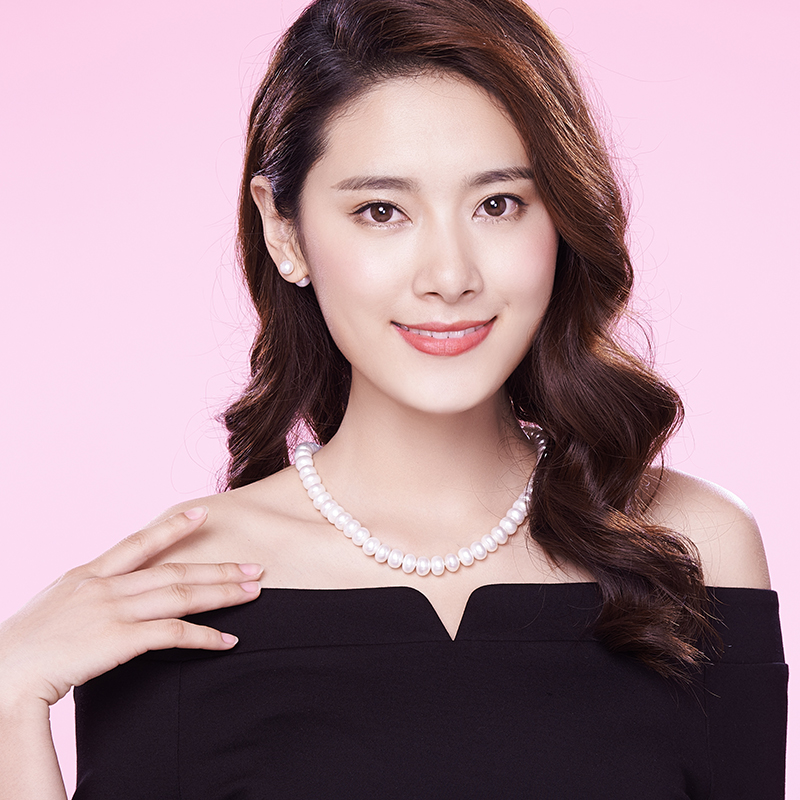 扁圆强光白色淡水珍珠项链全珠链送妈妈送婆婆正品珠宝 京润灵心 扁圆强光白色淡水珍珠项链全珠链送妈妈送婆婆正品珠宝 京润灵心