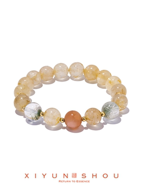 「落袋为安」喜运兽10mm金发晶绿幽灵财富滚滚系列手串