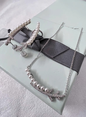 hefang925纯银何方贝珠雪枝项链