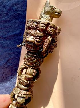 尼泊尔金刚杵铜雕摆件西藏古代