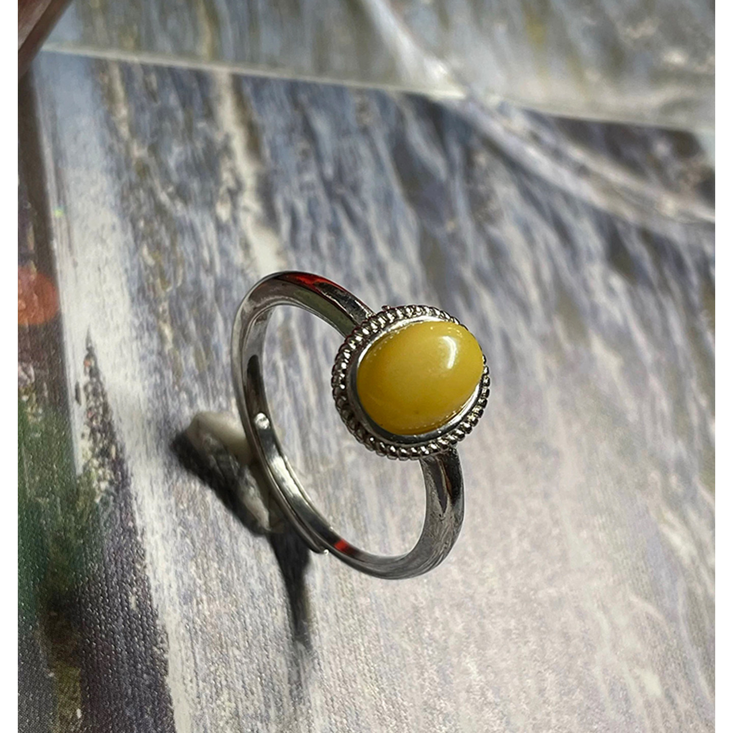 925 silver beeswax ring with adjustable opening
