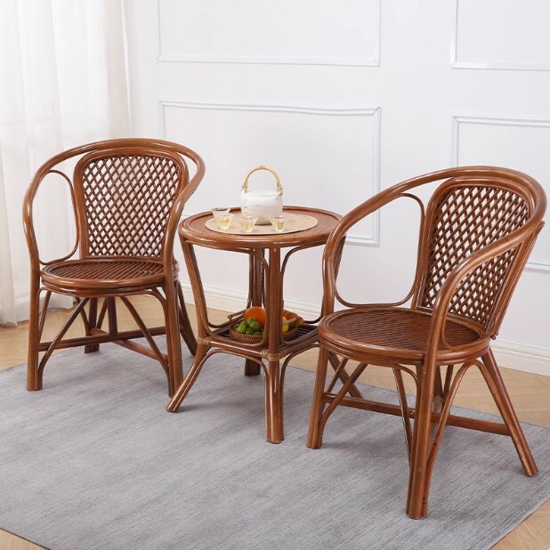 老式天然藤椅靠背藤编腾椅编织藤条老人单人茶楼办公室电脑小椅子