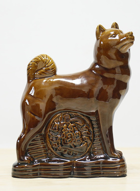 唐三彩陶瓷狗生肖狗可爱狗摆件招财旺财家居客厅门口装饰品摆设