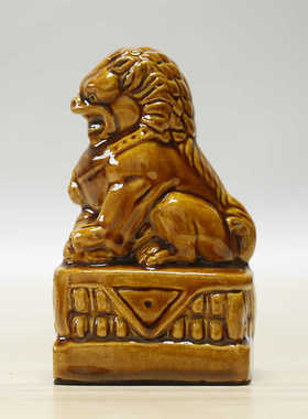 唐三彩陶瓷狮子一对摆件家居客厅玄关摆设室内室外装饰品