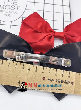 披发黑色蝴蝶结三层弹簧夹百搭