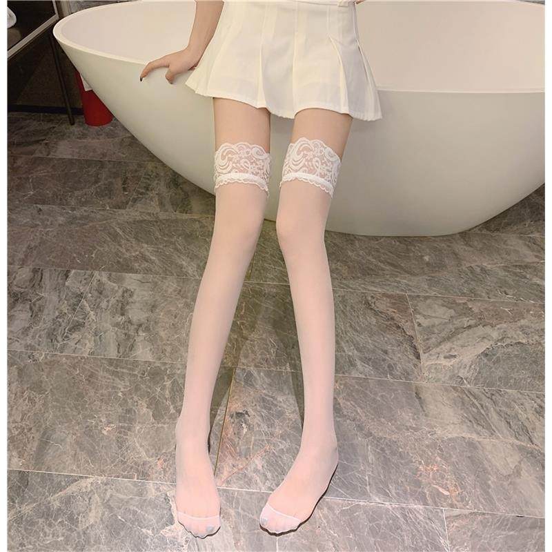 大码丝袜女薄款防勾丝胖mm调蕾丝性感半截过膝长筒黑丝袜子防滑,淘宝优惠券,粉丝福利购,淘宝优惠卷