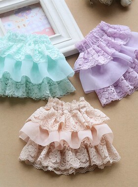 宽约10CM蕾丝雪纺布艺饰品cos动漫少女宽手链腕带手袖臂环遮疤痕