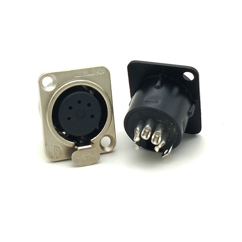 铜针XLR卡侬头公母平衡3芯4芯5芯D型安装话筒卡龙模块LC系列插座 - 图1