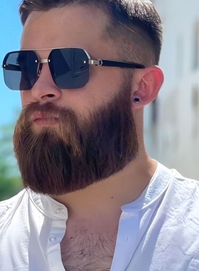 2025跨境热款双粱方形太阳镜欧美个性简约半框飞行员时尚墨镜男女