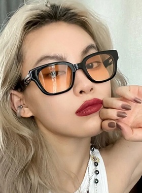 回形卡扣装饰陈伟霆同款太阳镜2022新款韩版方形潮流小框墨镜