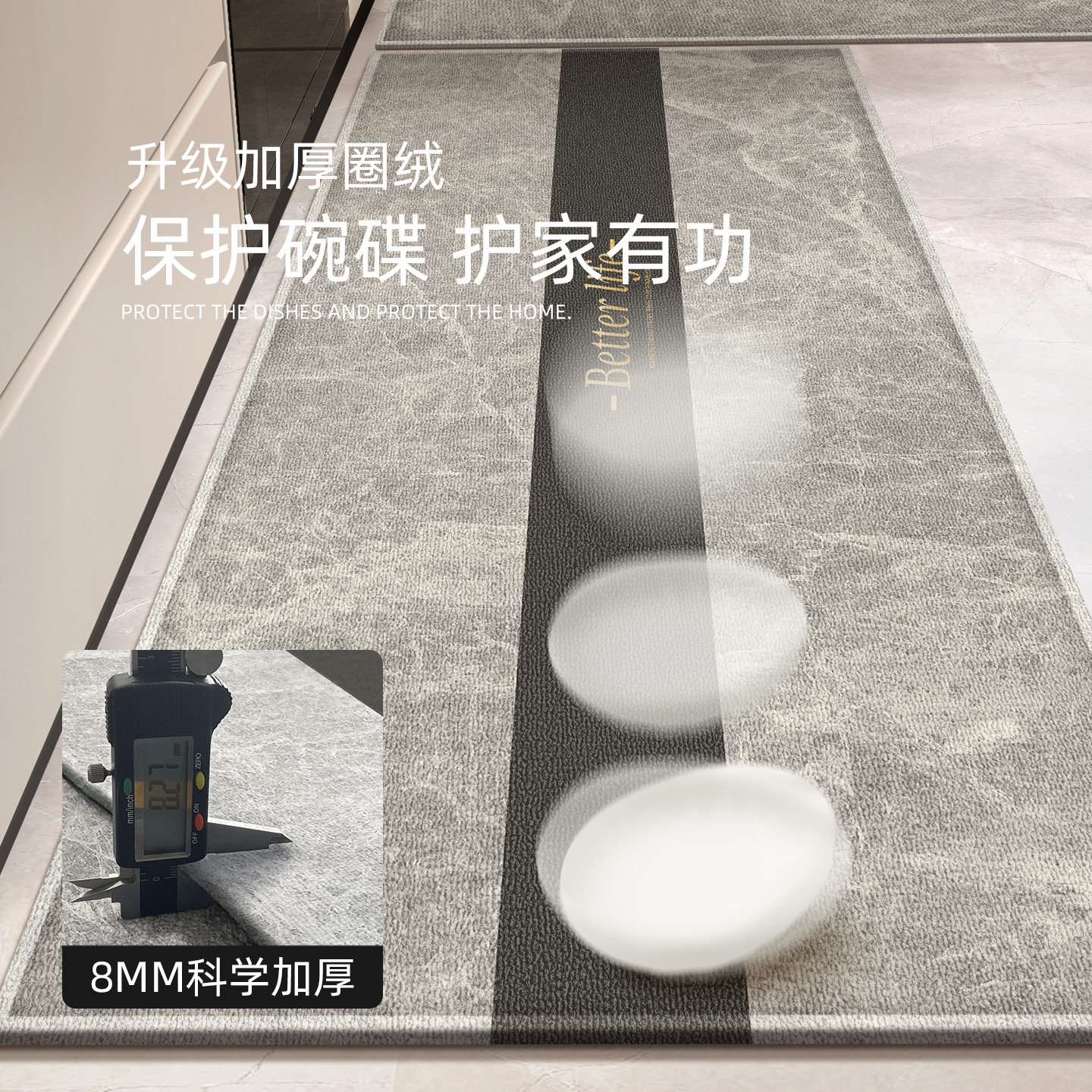 Waterproof, oil-proof and dirt-resistant kitchen floor mats