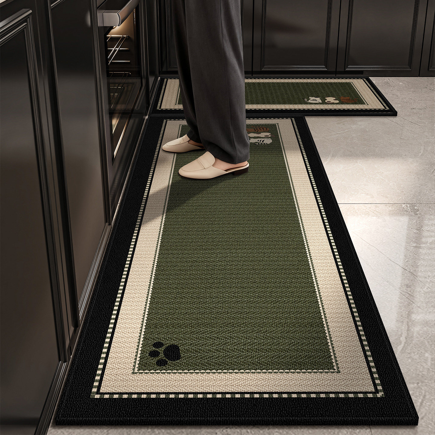 Kitchen floor mat oil-proof anti-slip no-wash waterproof carpet