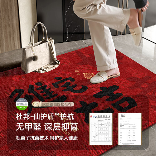 乔迁专用地垫2026新款进门红色入户门垫门口脚垫家用玄关防滑地毯 - 图0