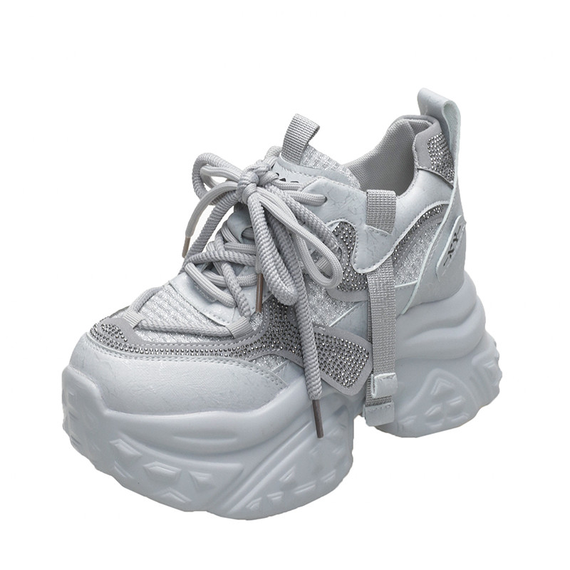 炸街厚底水钻老爹鞋女ins潮2026春季新款内增高9cm港风休闲运动鞋,淘宝优惠券,粉丝福利购,淘宝优惠卷