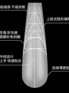 无痕免刻甲片全贴半贴透明指甲