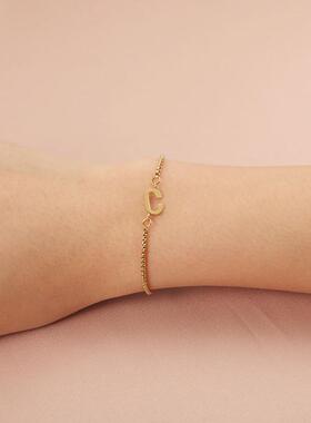 欧美ins个性百搭字母不锈钢手链