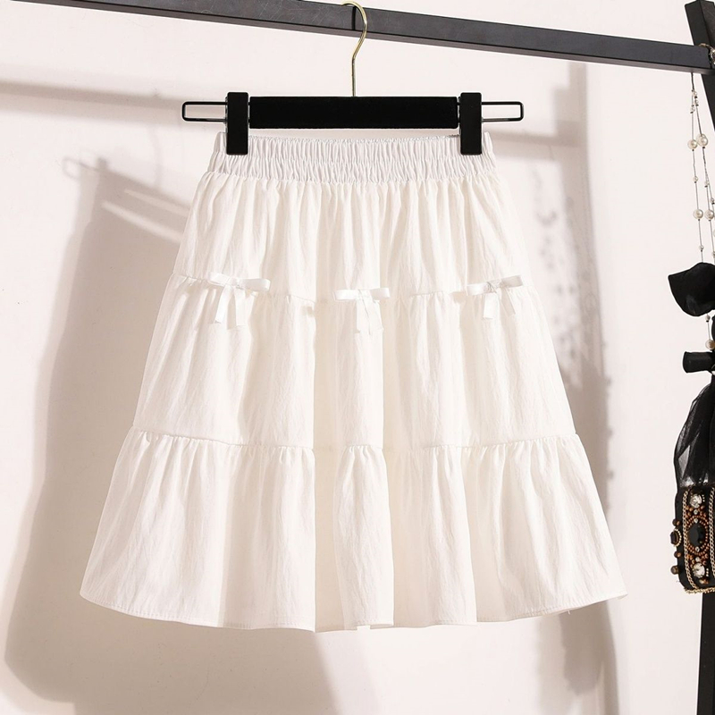 【安全裤内衬】2025温柔风显瘦半身裙女小个子松紧高腰A字短裙 - 图1