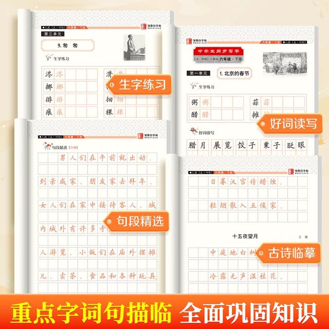 Zou Mubai is good at calligraphy, a special calligraphy practice book for junior high school students