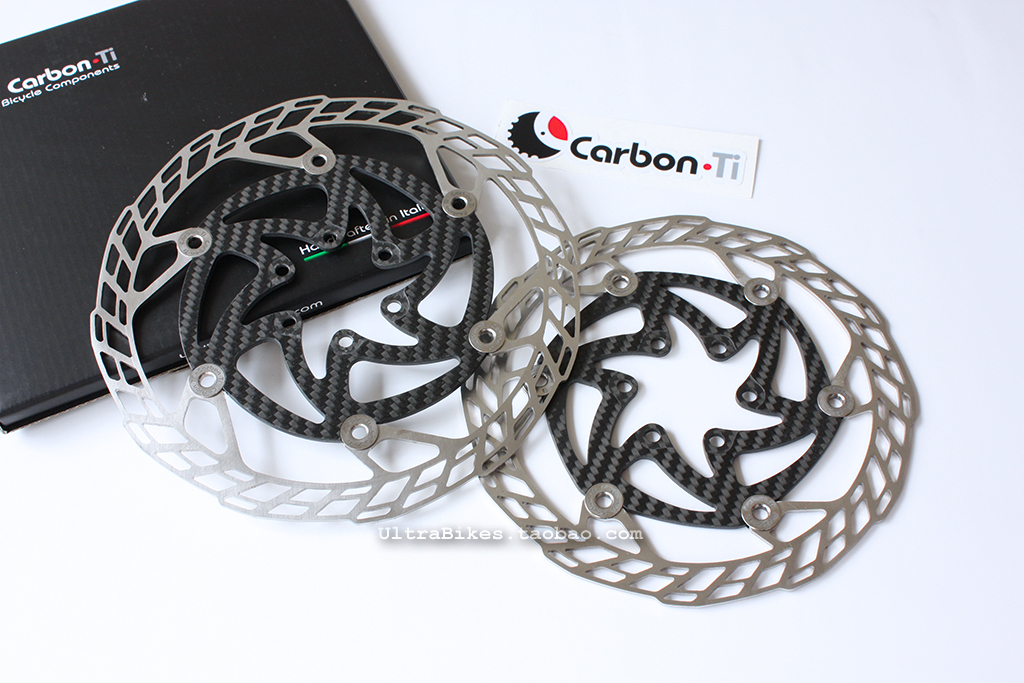 Carbon Ti碟刹碟片Carbon-ti碳纤钛铝合金公路山地车椭圆牙盘片-图0