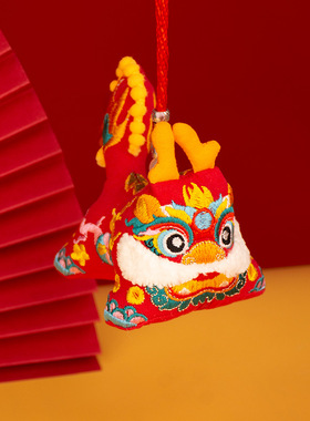 中国风礼品布艺刺绣祥龙摆件宝宝周岁百天满月抓周礼国潮布老虎