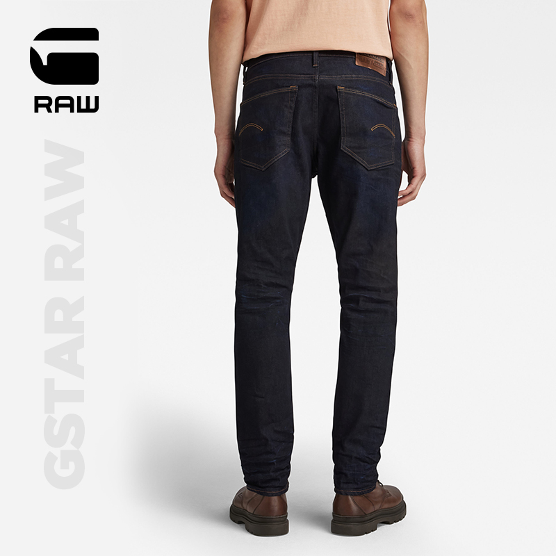 G-STAR RAW 2024春新3301常规薄款柔软弹力锥形牛仔裤男士51003-图0