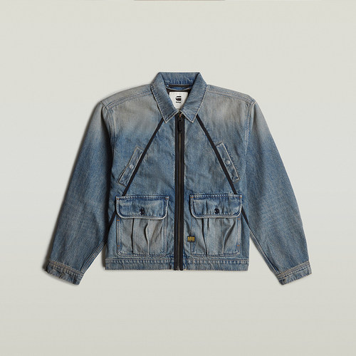 G-STAR RAW男士春秋牛仔外套拉链美式帅气大口袋时髦夹克D26180 - 图3