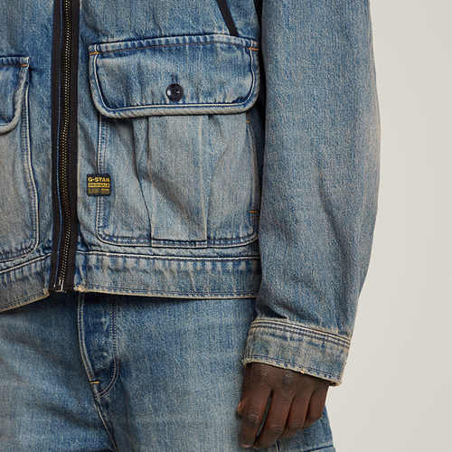 G-STAR RAW男士春秋牛仔外套拉链美式帅气大口袋时髦夹克D26180 - 图2
