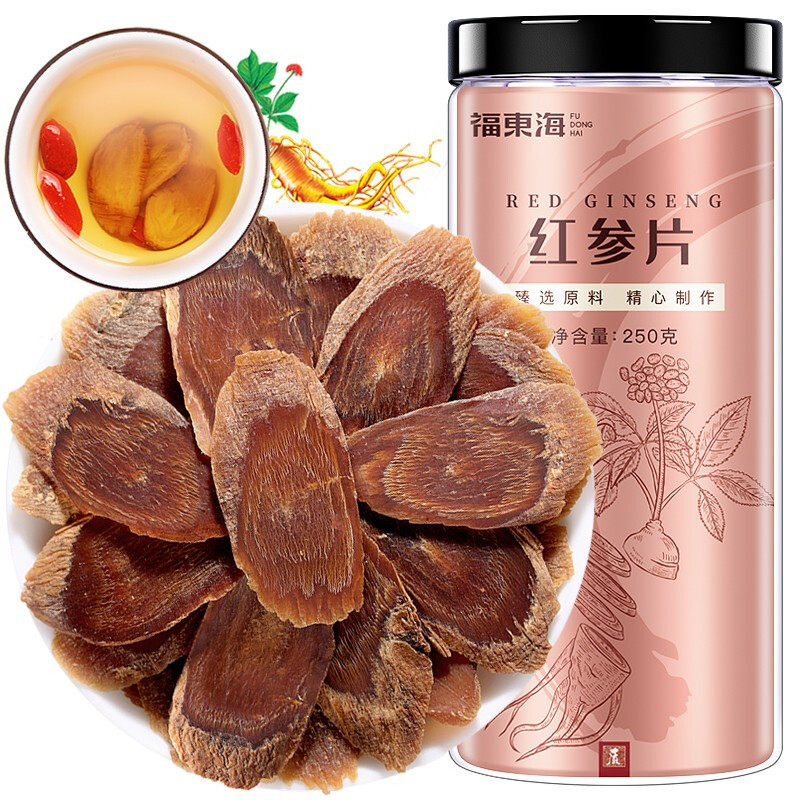 福东海长白山红参片整支泡水非参液 福东海人参/园参及其制品