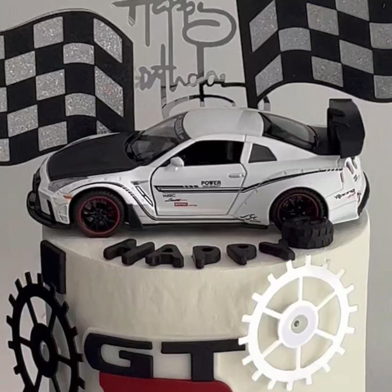 高档汽车蛋糕装饰跑车GTR赛车模型摆件男孩生日装饰玩具卡通车子,淘宝优惠券,粉丝福利购,淘宝优惠卷