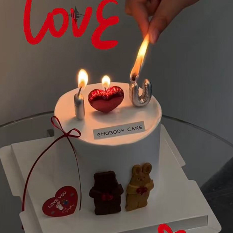 网红2.14情人节熊兔饼干甜品蛋糕装饰酒红色丝带卡片爱心蜡烛,淘宝优惠券,粉丝福利购,淘宝优惠卷