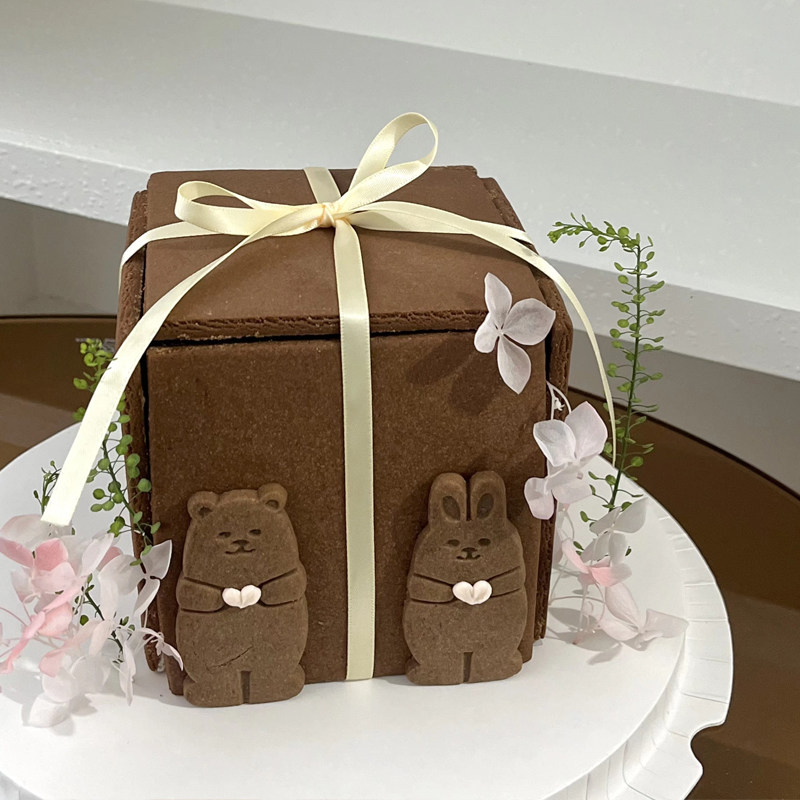 2025新品网红甜品可爱熊兔饼干曲奇饼干盒子蛋糕装饰模具配件丝带,淘宝优惠券,粉丝福利购,淘宝优惠卷