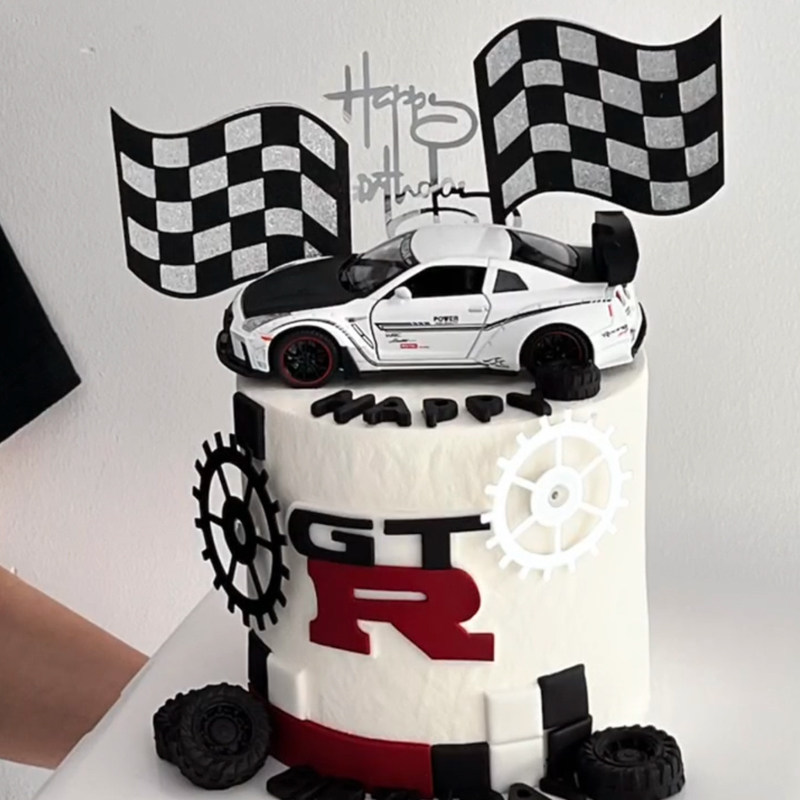 高档汽车蛋糕装饰跑车GTR赛车模型摆件男孩生日装饰玩具卡通车子,淘宝优惠券,粉丝福利购,淘宝优惠卷