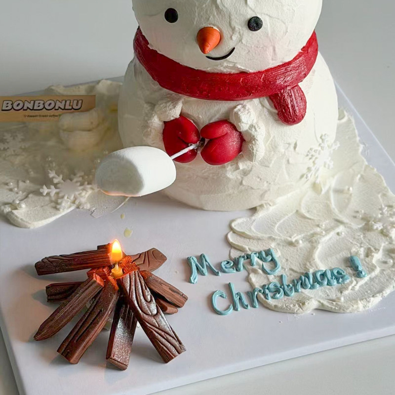 网红ins风圣诞节日蛋糕装饰圣诞雪人氛围感DIY摆件烤棉花创意造型,淘宝优惠券,粉丝福利购,淘宝优惠卷