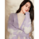 Pink Blue Wardrobe 2025 Winter New Lazy Style Loose Women's Magnolia Jacquard Full Wool Cardigan