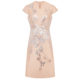 Pink blue wardrobe V-neck jacquard dress