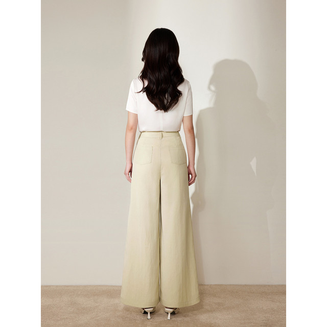 BBLLUUEE pink blue wardrobe 2026 summer new style Lyocell versatile casual straight pants for women