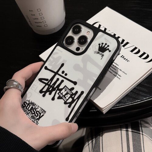 【正品】潮牌stussy斯图西iphone17promax手机壳16promax适用苹果15pro保护套防摔14液态硅胶13情侣全包 - 图1