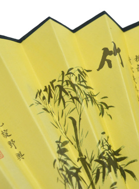 10寸折叠绢布扇子仿古艺术竹扇子