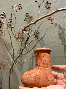有颗石头UKHOME天然大理石粉红洞石烛台花瓶摆件侘寂风