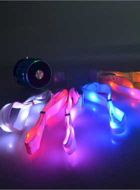 尼龙织带发光手镯环腕带按键控制四档功能七彩颜色情侣达人小礼物
