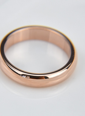 想你尹恩惠同款韩版镀18K玫瑰彩金简约光面情侣纯洁之爱对戒指环