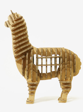 羊驼纸制工艺品手工DIY创意拼装动物亲子教育客厅书房摆件装饰品