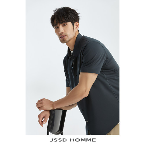 JSSD HOMME SUPIMA匹马棉罗马布篙品位男商务通勤短袖衬衣 JLS036-图2