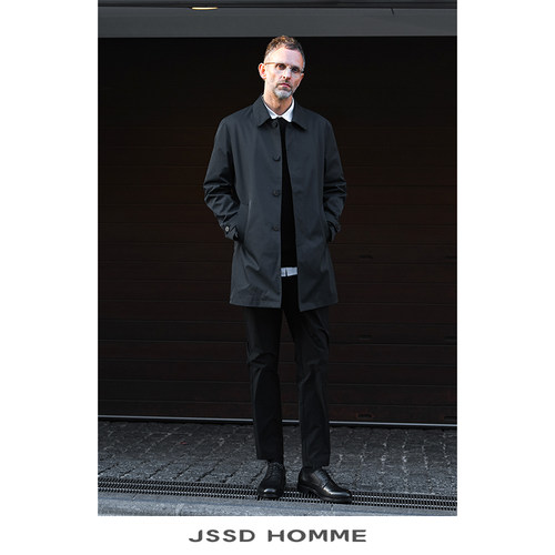 JSSD HOMME 春秋季新款日苯三醋酸男士商务休闲中长款风衣外套男 - 图3