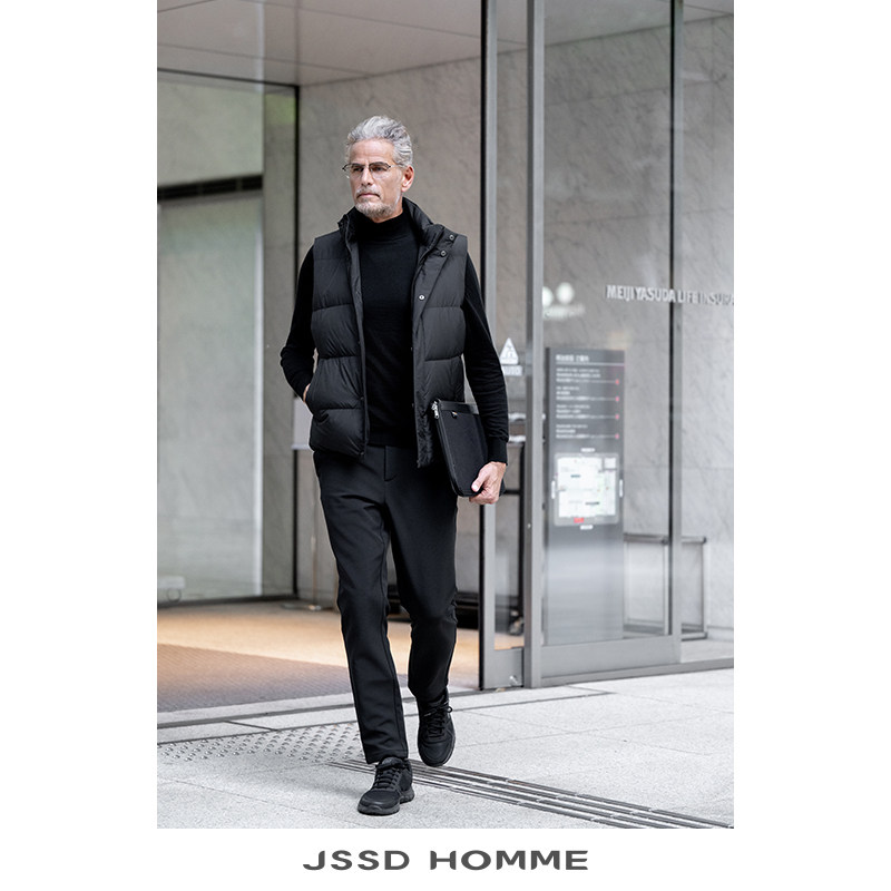 JSSD HOMME 冬季新款白鹅绒通勤立领羽绒马甲男羽绒服男士外套男,淘宝优惠券,粉丝福利购,淘宝优惠卷