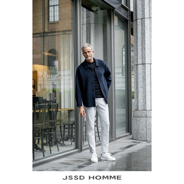 JSSDHOMME autumn and winter pure wool mid-length coat
