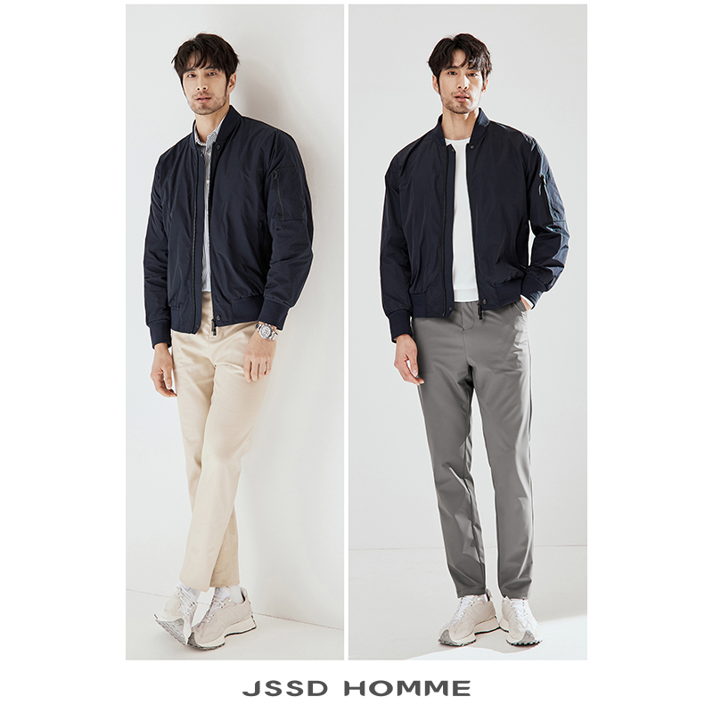 JSSD HOMME 春秋季夹克外套立领男棒球领飞行员夹克男款记忆面料 - 图2