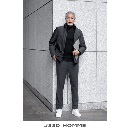 JSSD HOMME 冬季男士白鹅绒外套男士新款通勤立领羽绒服外套男款 - 图3