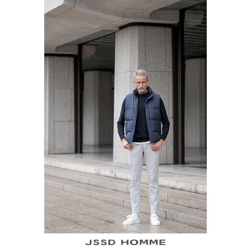 JSSD HOMME 冬季新款白鹅绒通勤立领羽绒马甲男羽绒服男士外套男,淘宝优惠券,粉丝福利购,淘宝优惠卷