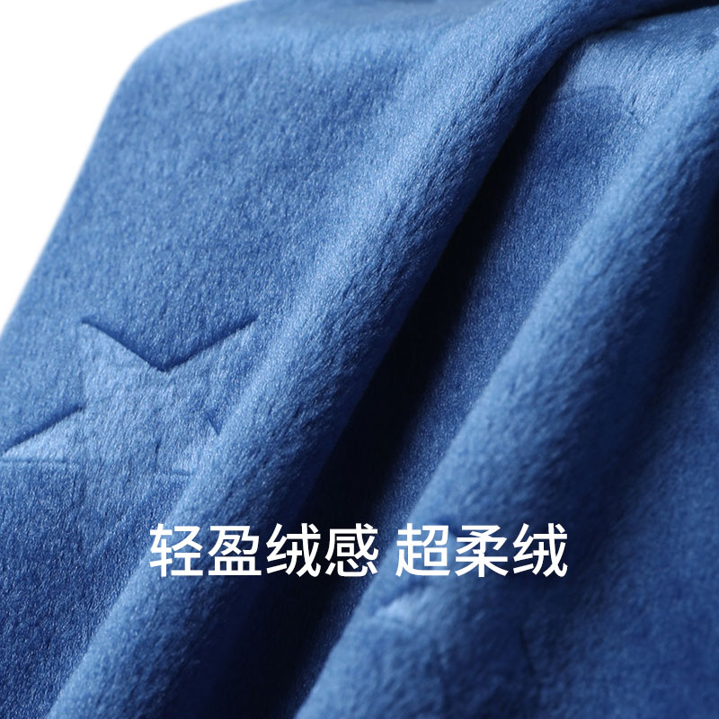 SCHIESSER舒雅童装男童五角星剪花毛绒亲肤圆领睡衣家居服套装